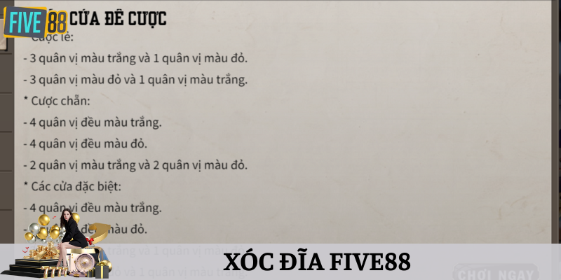 Cách chơi xóc đĩa five88
